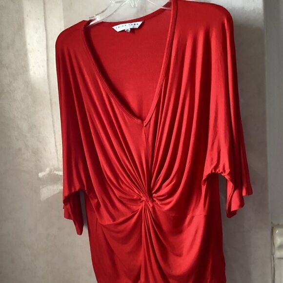 Trina Turk XL Red front knot top - Picture 8 of 9